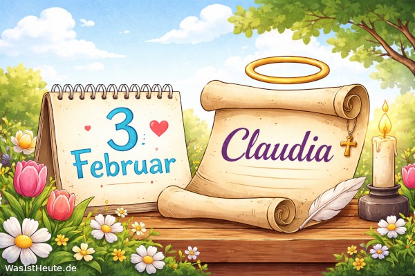 Claudia Namenstag ist am 3. Februar: nach der heiligen Claudia von Rom
