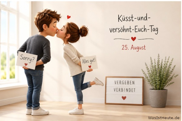 Küsst-und-versöhnt-Euch-Tag ist am 25. August: Anlass zum Beilegen von Streit