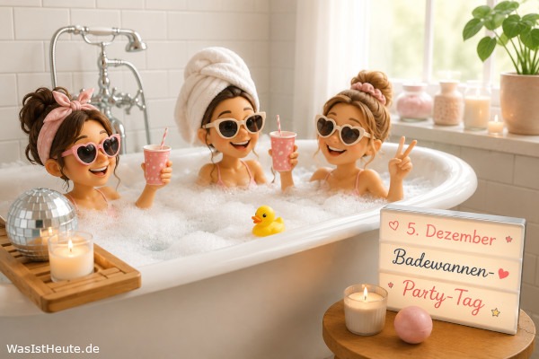 Badewannen-Party-Tag ist am 5. Dezember: Fröhliches Baden mit Musik und Schaum