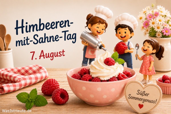Himbeeren-mit-Sahne-Tag ist am 7. August: Süßer Sommertag mit fruchtigem Genuss