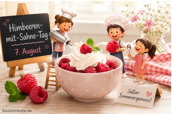 Himbeeren-mit-Sahne-Tag ist am 7. August: Süßer Sommertag mit fruchtigem Genuss