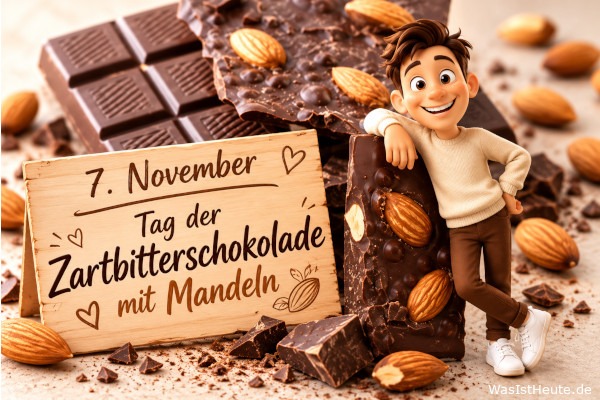 Tag der Zartbitterschokolade mit Mandeln ist am 7. November: Knackige Süßigkeit mit langer Tradition