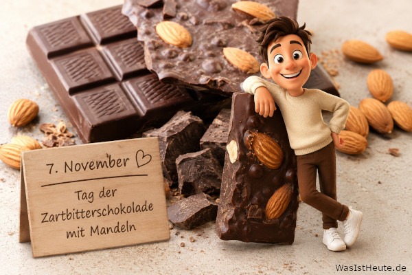 Tag der Zartbitterschokolade mit Mandeln ist am 7. November: Knackige Süßigkeit mit langer Tradition