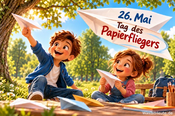 Tag des Papierfliegers ist am 26. Mai: Gefaltete Flieger aus Papier im Mittelpunkt
