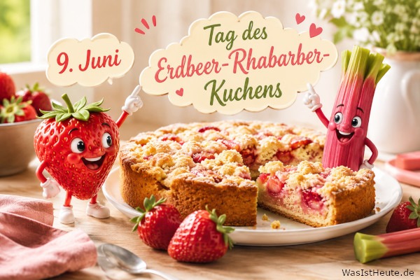 Tag des Erdbeer-Rhabarber-Kuchens ist am 9. Juni: Beliebte Kuchenspezialität mit fruchtiger Note