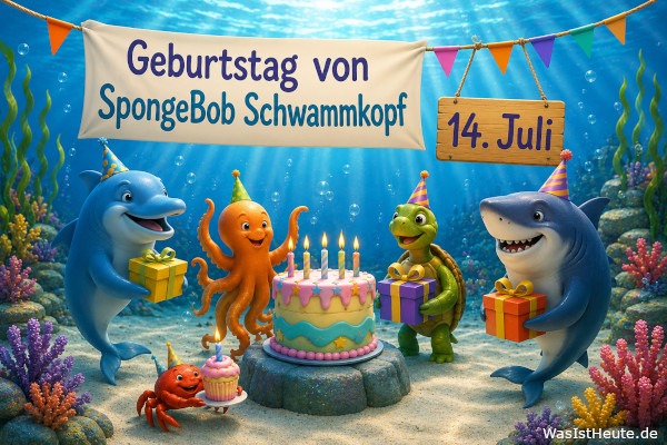 Geburtstag von SpongeBob Schwammkopf ist am 14. Juli: Fan-Anlass zur bekannten Zeichentrickfigur