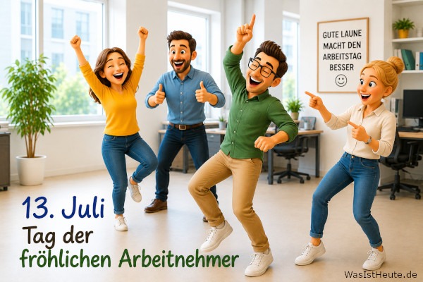 Tag der fröhlichen Arbeitnehmer ist am 13. Juli: Gute Laune bei der Arbeit im Mittelpunkt