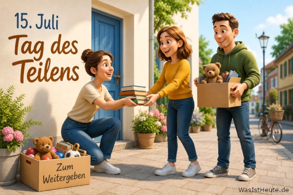 Tag des Teilens ist am 15. Juli: Menschen teilen Zeit, Hilfe und Freude